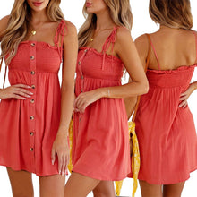 Load image into Gallery viewer, 2018 Hot Sale New Style Summer Dress Watermelon Red Lady's Casual Dress, Cotton and Linen Beach Dress for Ladies Free Shipping